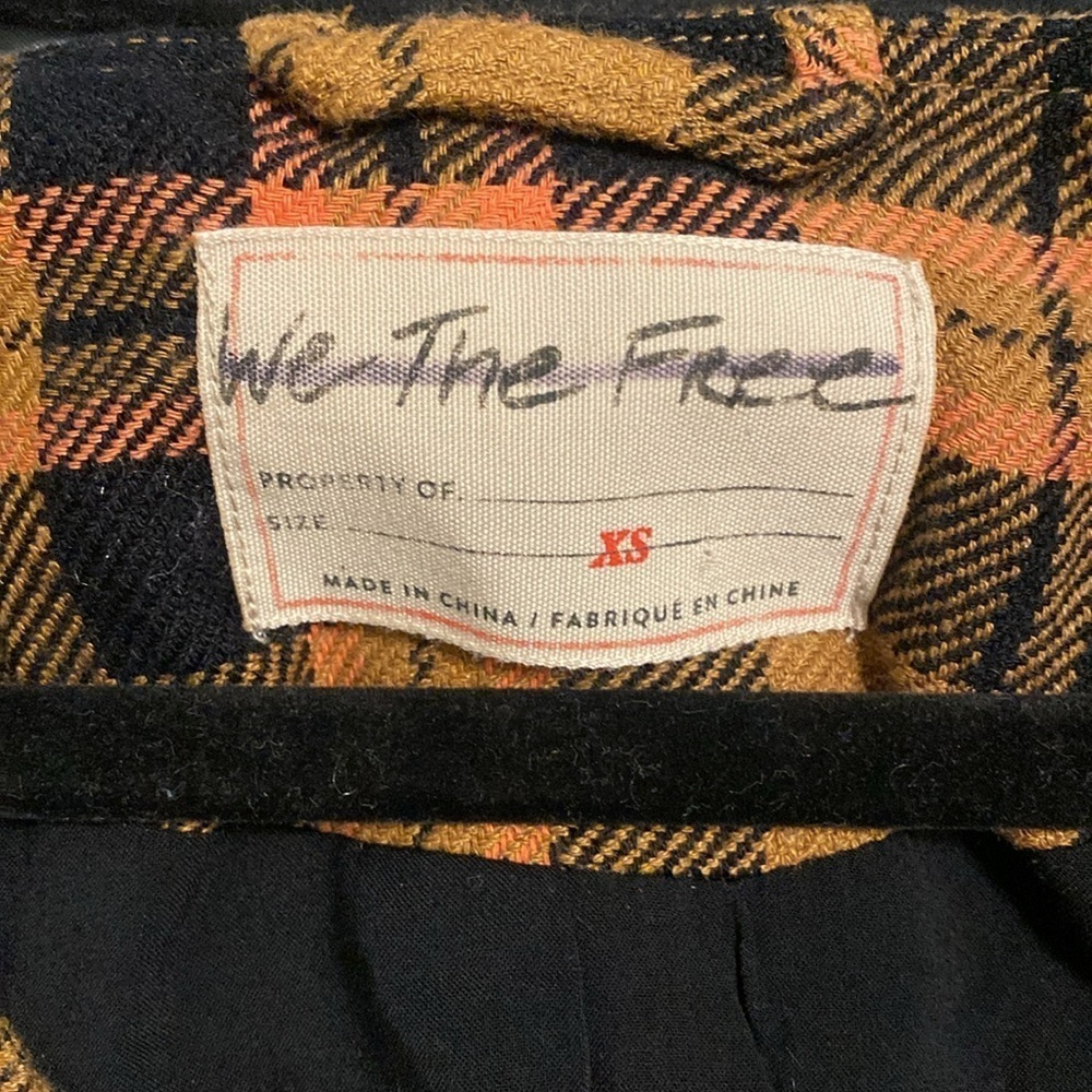 Free people We the free plaid micro vest waistcoat NWOT - Picture 4 of 9
